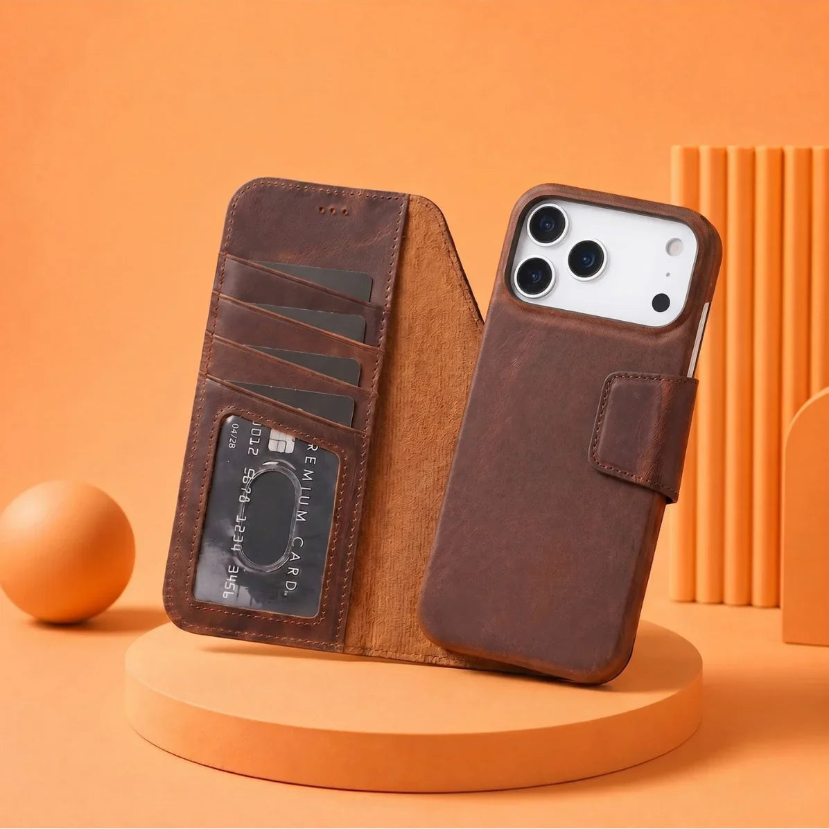 Elite Magic iPhone 17 Pro Leather Detachable Wallet Case Bouletta