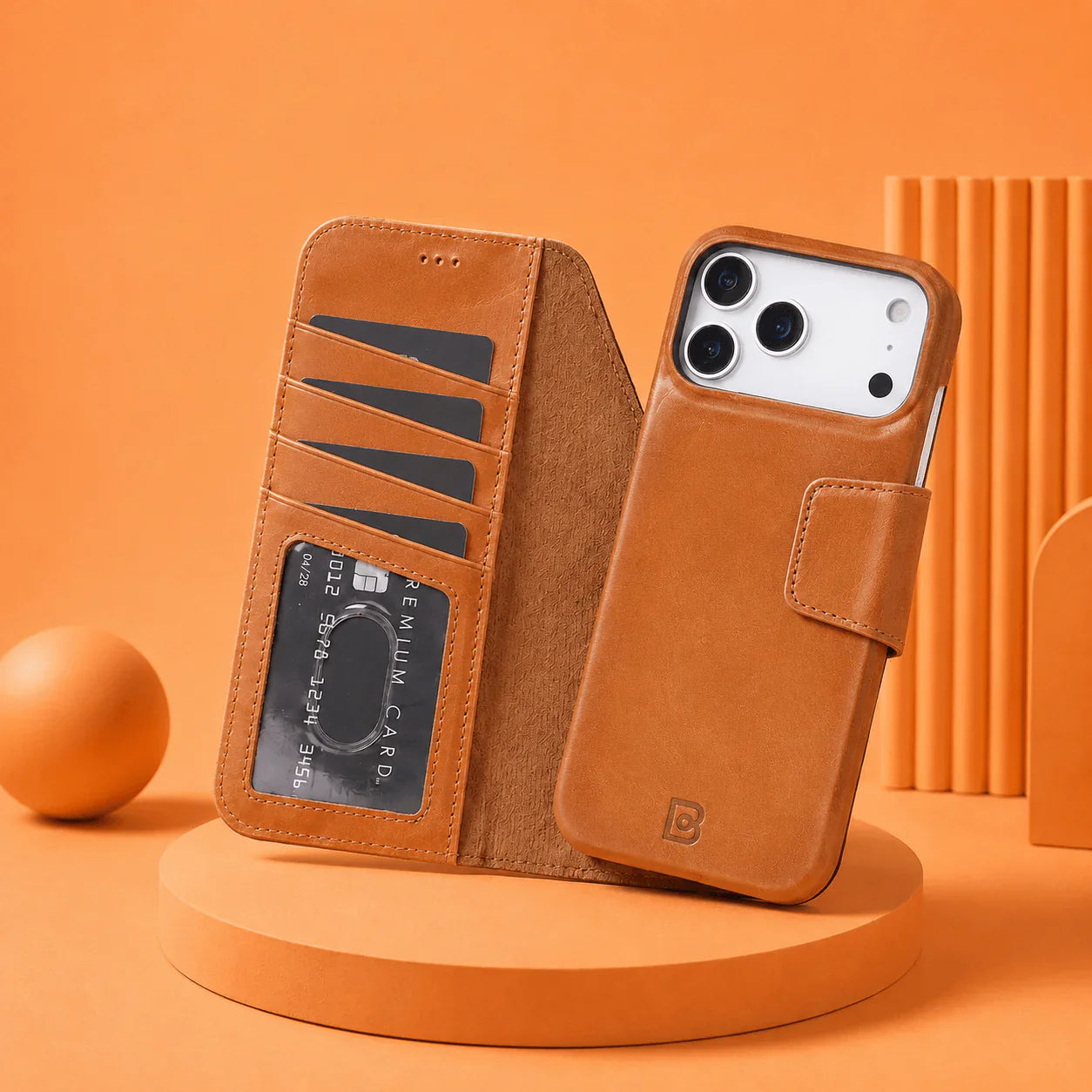 Elite Magic iPhone 17 Pro Max Detachable Leather Wallet Case Tan Bouletta