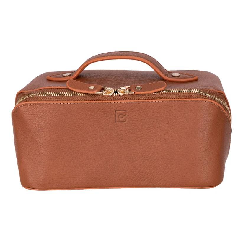 Ella Genuine Leather Dopp Kit Caramel Bouletta