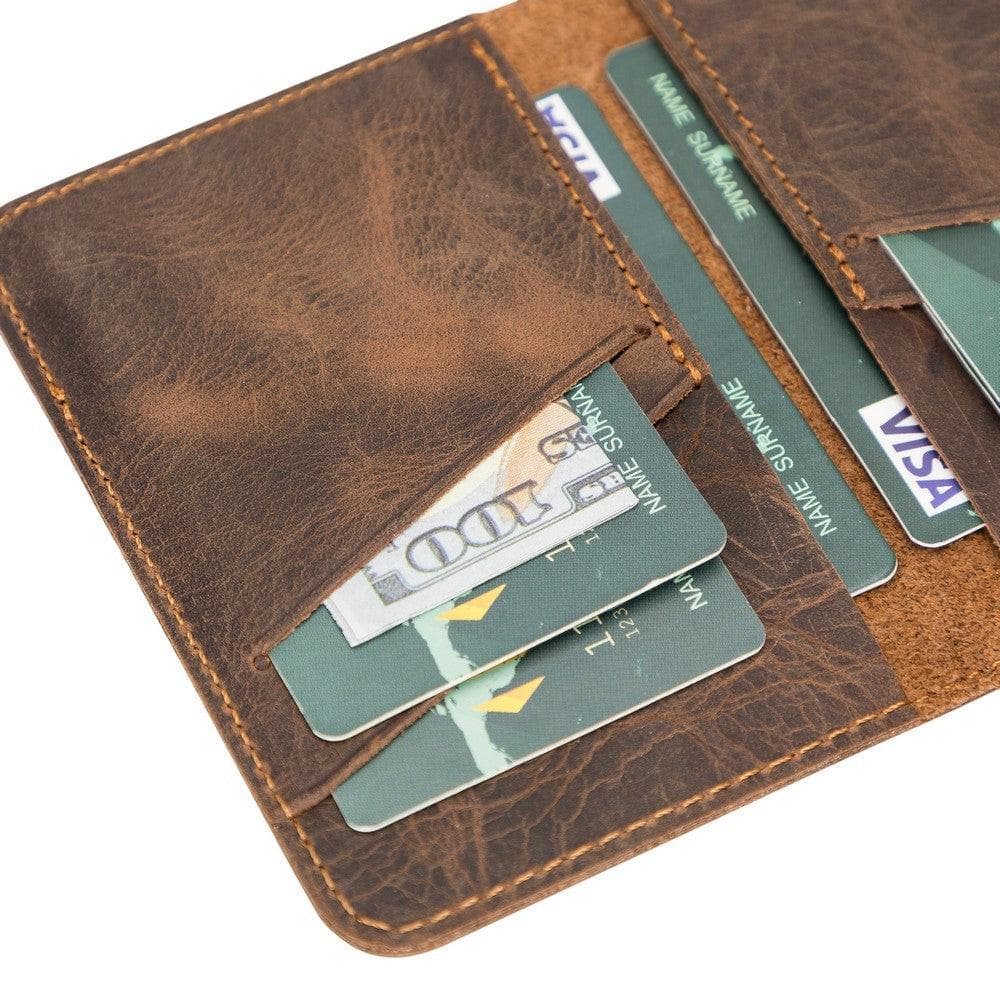 Enrico Genuine Leather Card Holder Saddle Brown Bouletta