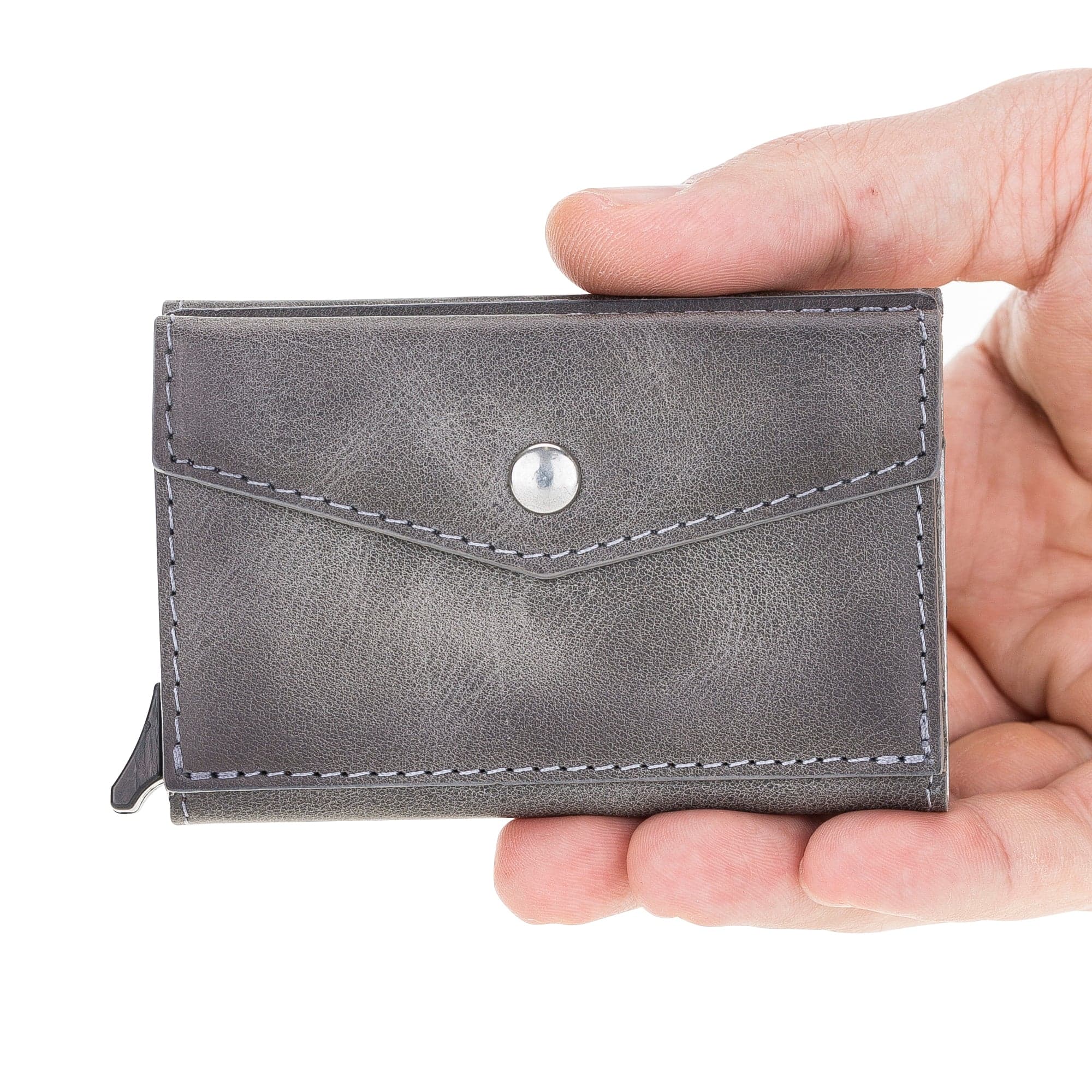 Envelope Mechanical Card Holder Gray Bouletta