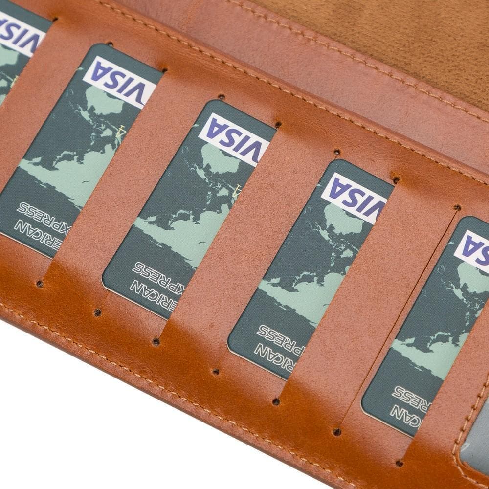 Eto iPad 10.2" Leather Wallet Case Tan Bouletta