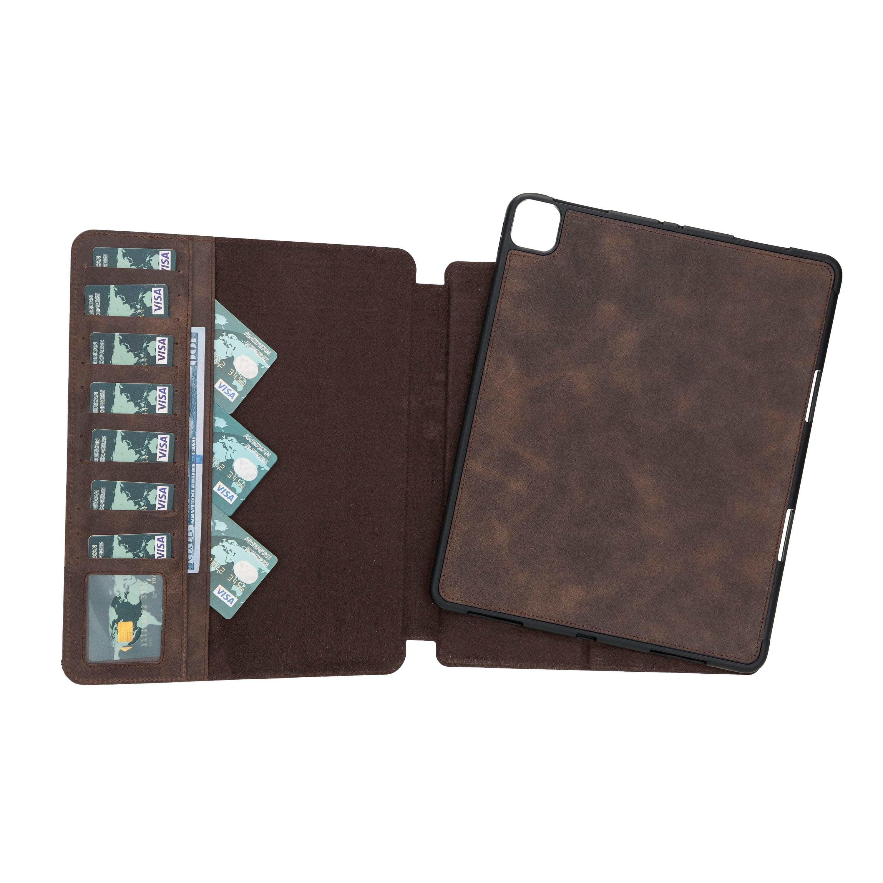 Eto iPad Pro 13" (M4-2024) Leather Wallet Case I Pad Pro 13" (M4 2024) / Brown Bouletta