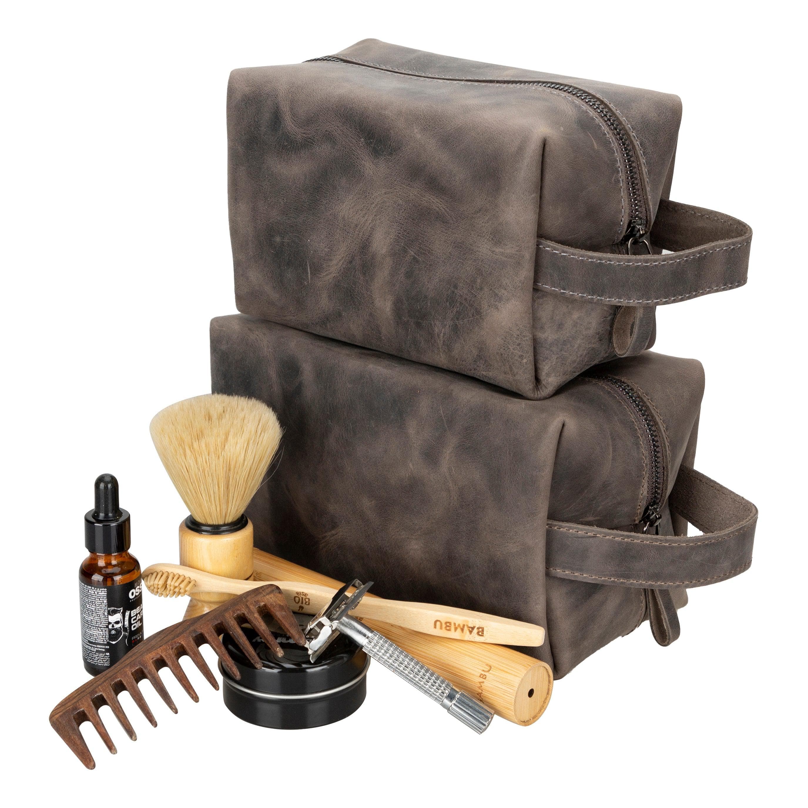 Eve Leather Dopp Kit, Large Cocoa Bouletta