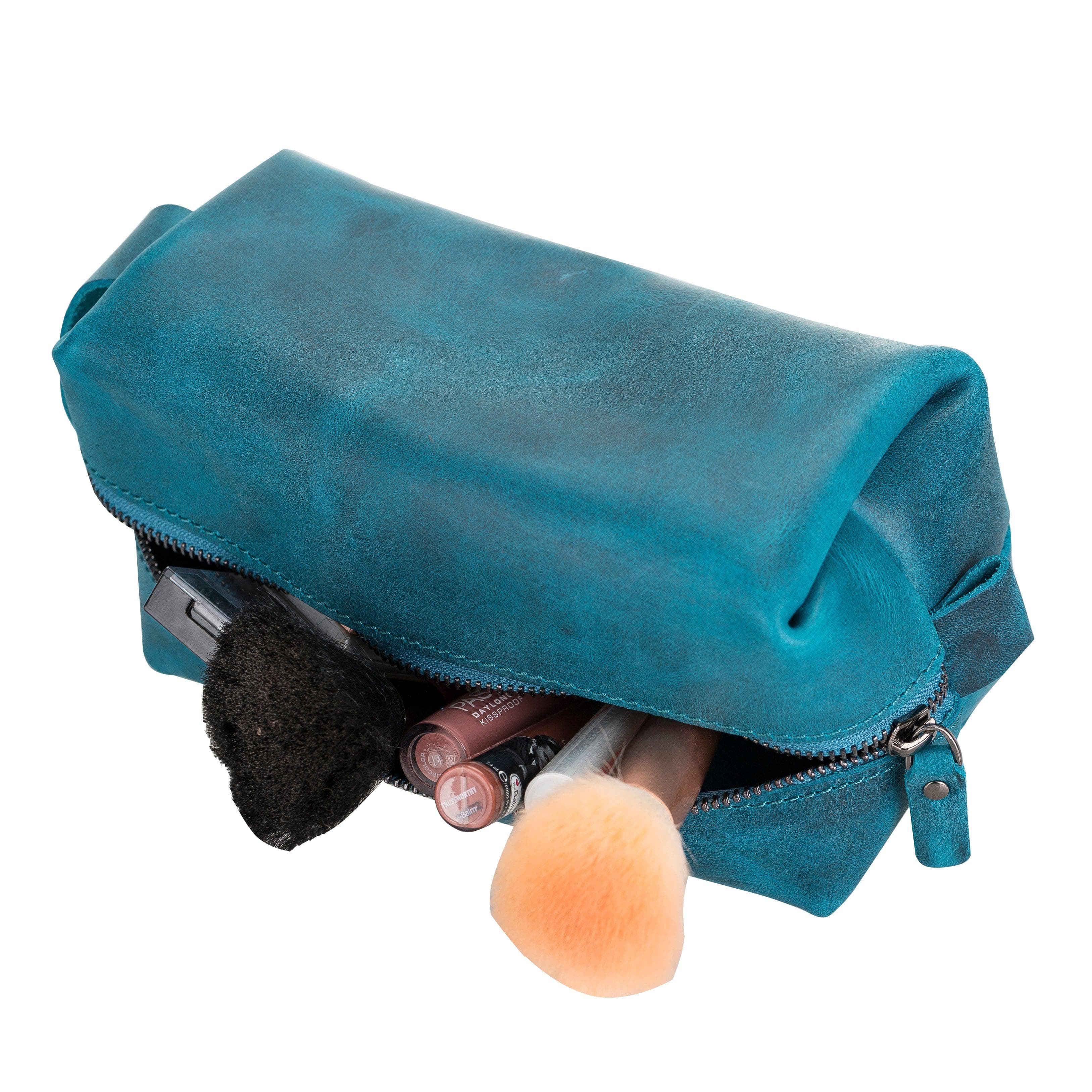 Eve Leather Dopp Kit, Small Sky Blue Bouletta