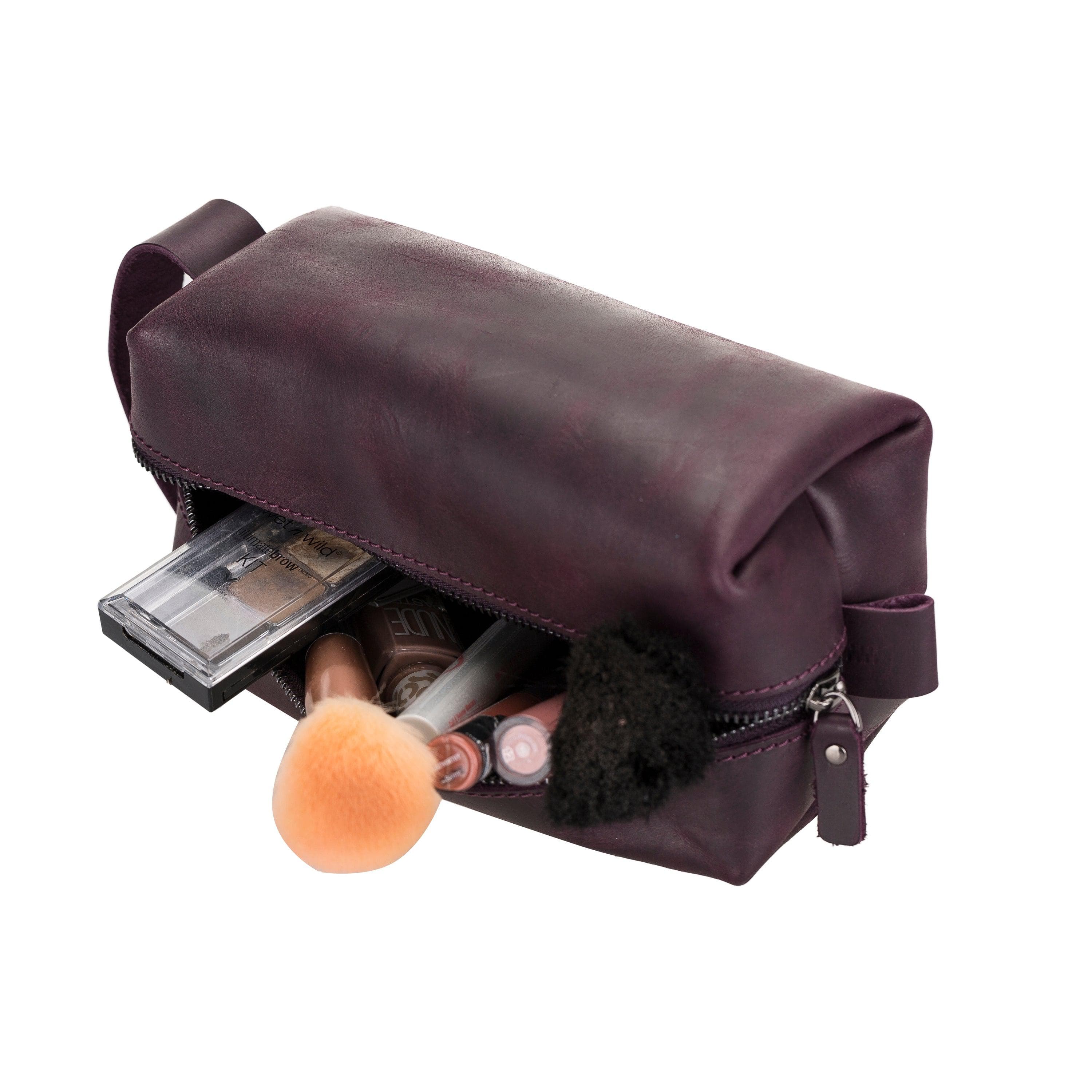 Eve Leather Dopp Kit, Small Sandy Purple Bouletta