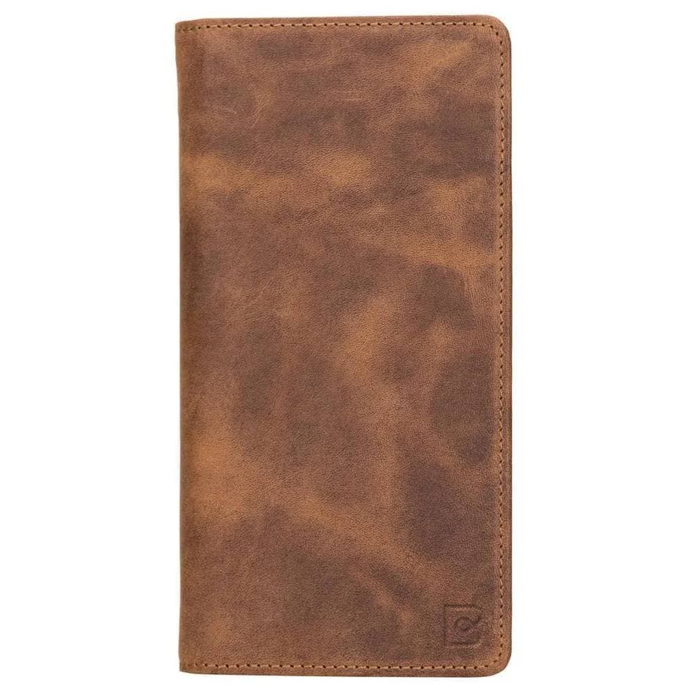 Evra Customizable, Genuine Leather Universal Wallet for Unisex Antic Brown / Leather Bouletta