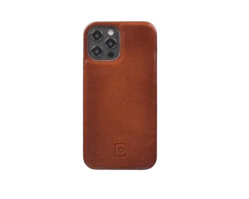 F360 iPhone 12 Series Full Genuine Leather Cover / F360 iPhone 12 Pro Max 6.7 / Tan Bouletta