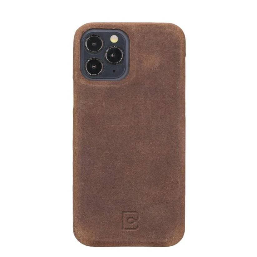 F360 iPhone 12 Series Full Genuine Leather Cover / F360 iPhone 12 / iPhone 12 Pro / Saddle Brown Bouletta