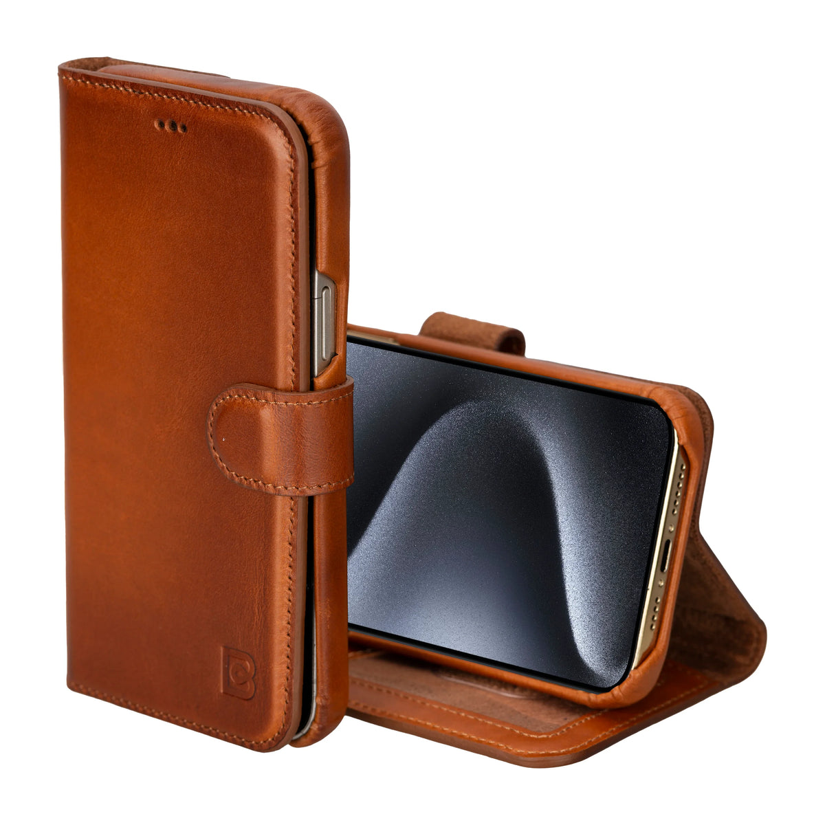 F360 Magic Leather I Phone 16 Pro Detachable Wallet Case Tan Bouletta