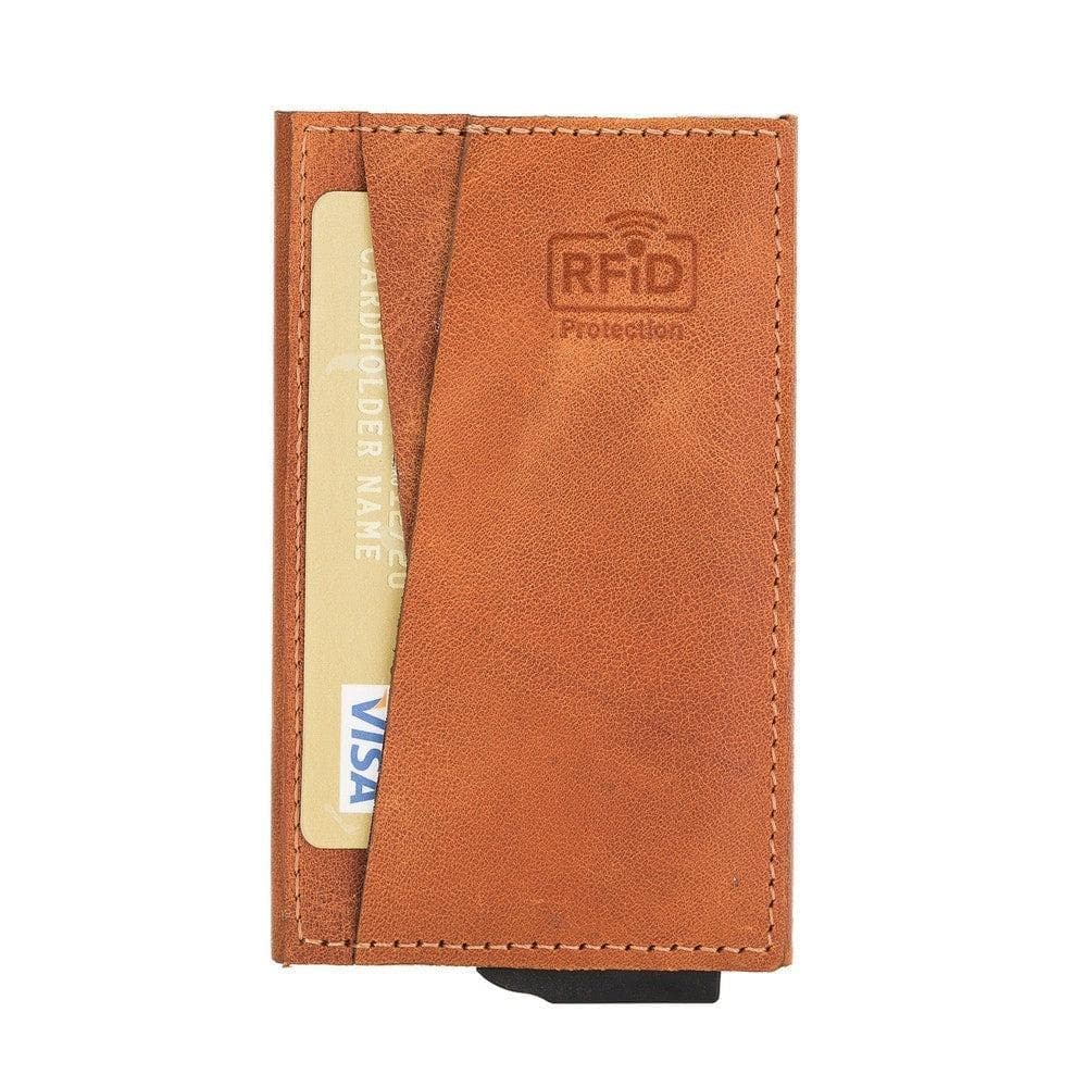 Fernando Leather RFID Card Holder Golden Tan Bouletta