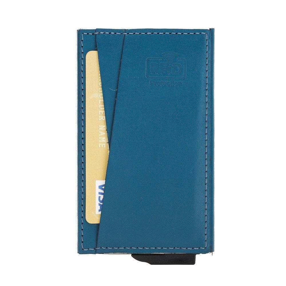 Fernando Leather RFID Card Holder Blue Bouletta