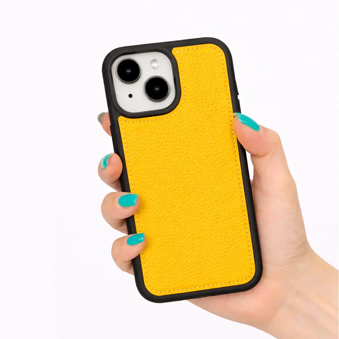 Flex Cover Leather iPhone 15 Case Yellow Bouletta