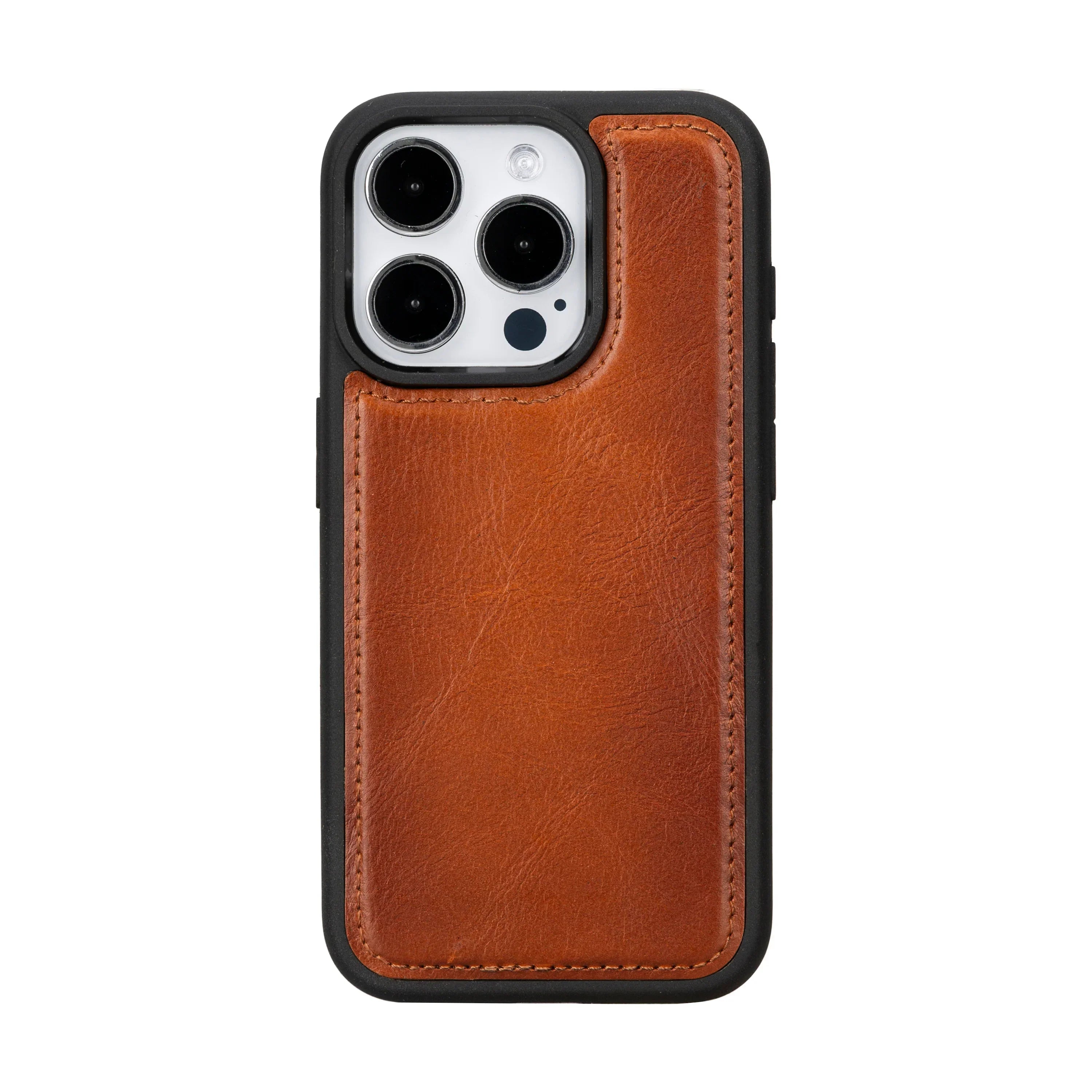 Flex Cover Leather iPhone 15 Pro Case Tan Bouletta
