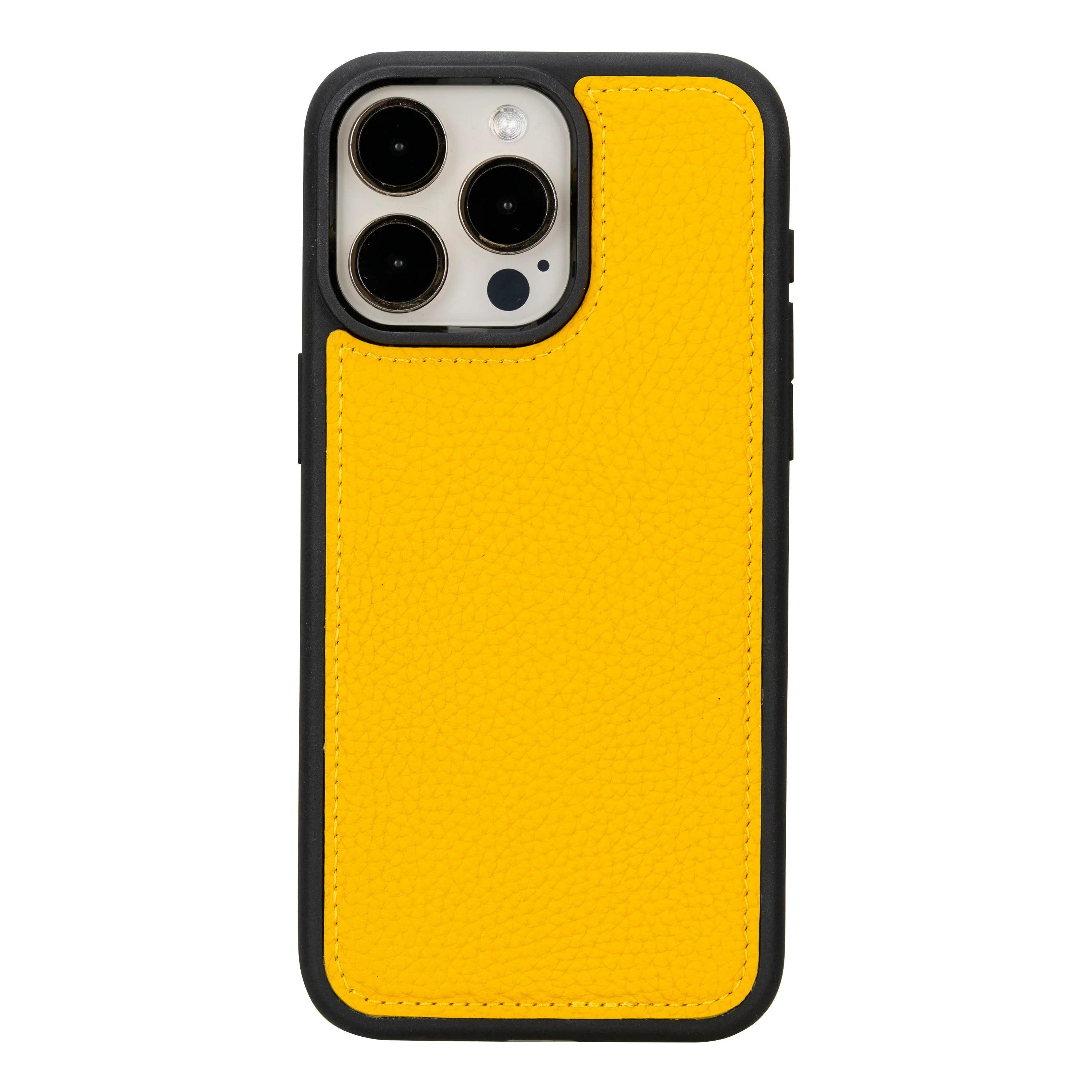 Flex Cover Leather iPhone 15 Pro Case Yellow Bouletta