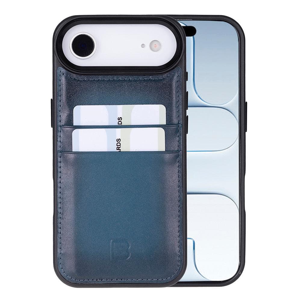Flex Cover Leather iPhone 17 Air Case with Card Holder Blue Bouletta