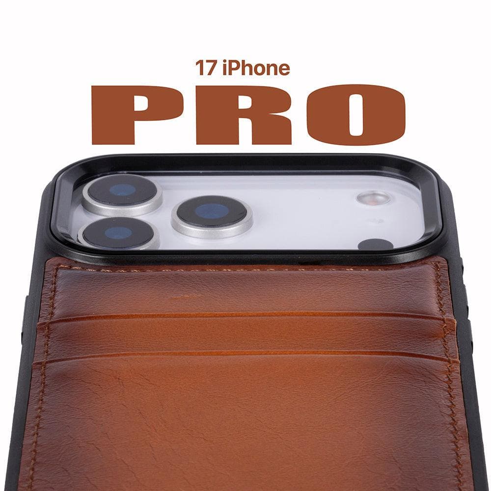 Flex Cover Leather iPhone 17 Pro Case with Card Holder Bouletta