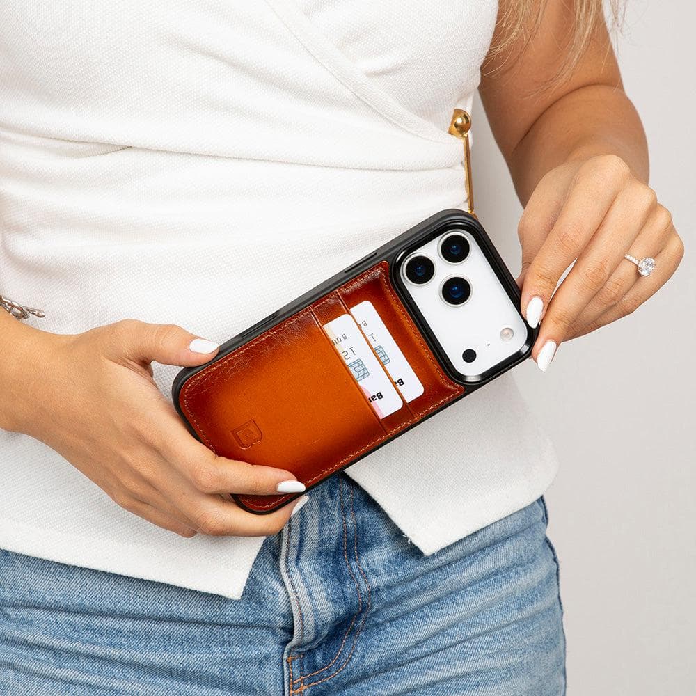 Flex Cover Leather iPhone 17 Pro Case with Card Holder Bouletta