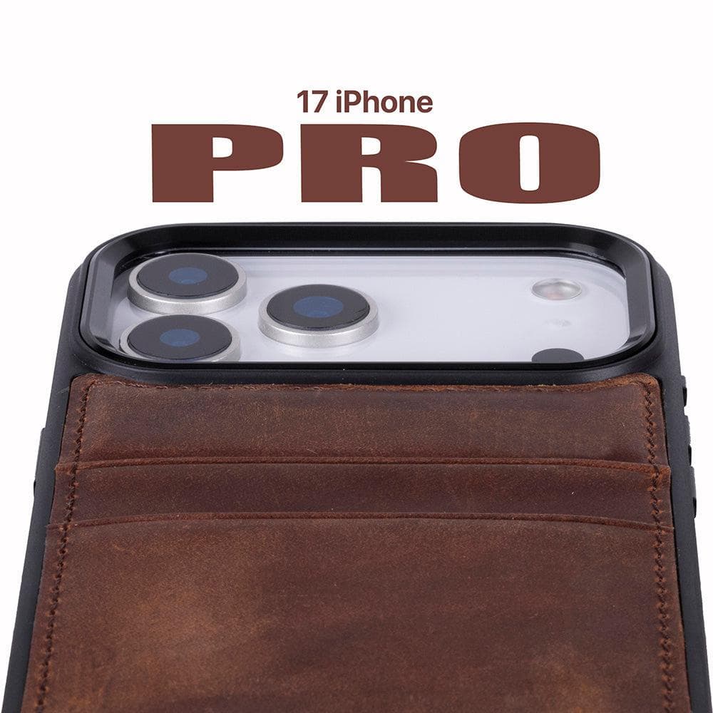 Flex Cover Leather iPhone 17 Pro Case with Card Holder Bouletta