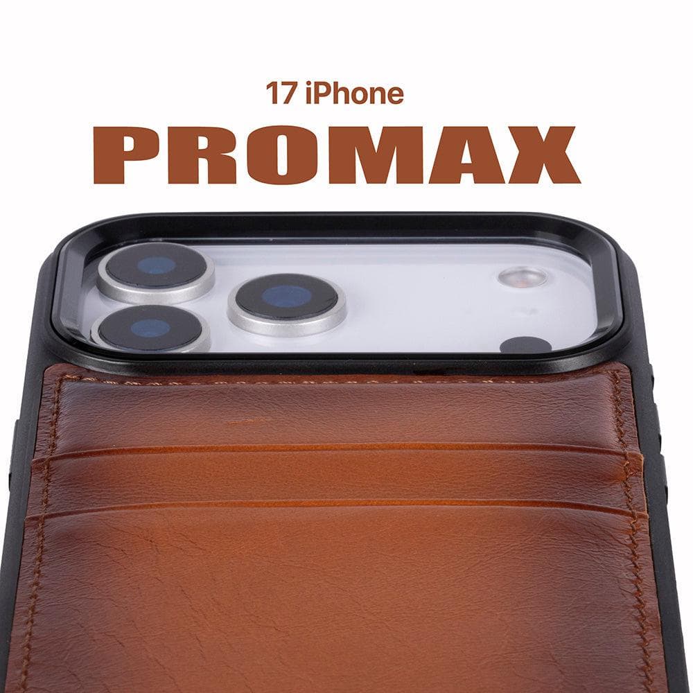Flex Cover Leather iPhone 17 Pro Max Case with Card Holder Bouletta