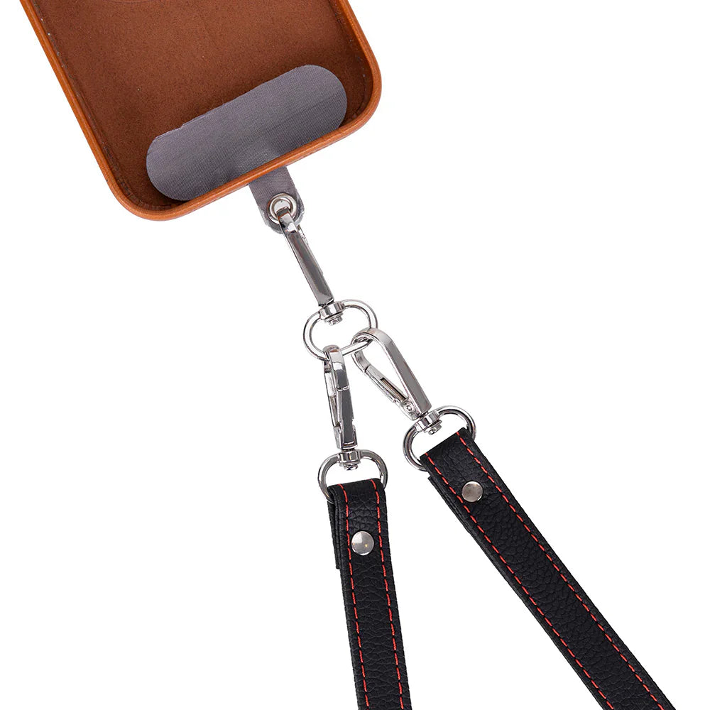 FlexGo Leather Phone Strap & Wallet Set – Clip-On Flex Bouletta