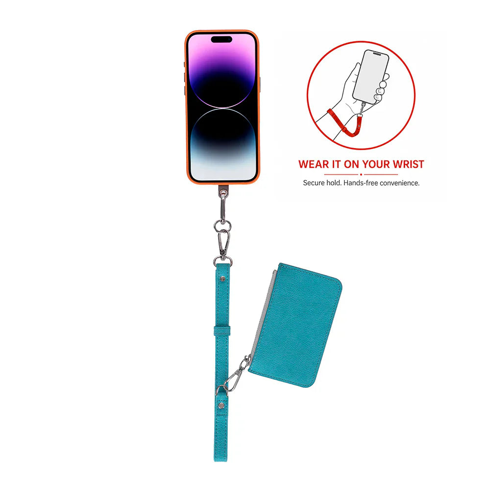 FlexGo Leather Phone Strap & Wallet Set – Clip-On Flex Bouletta