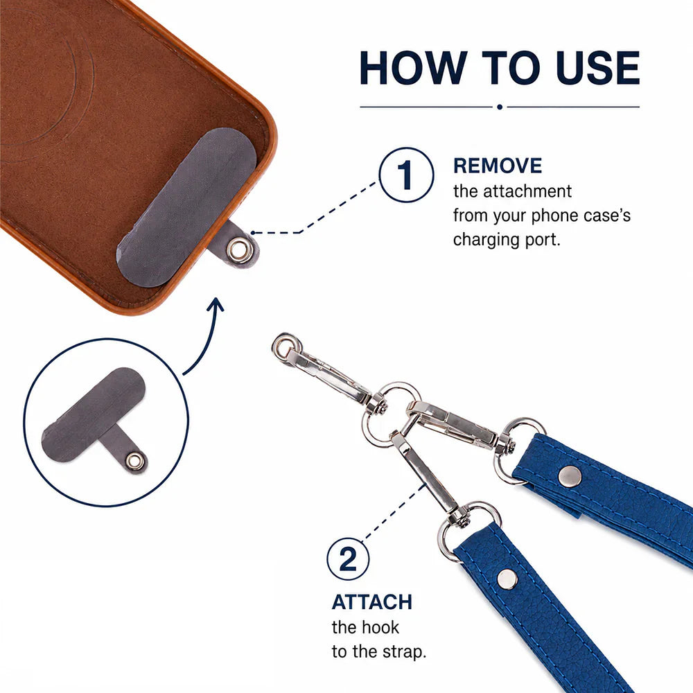 FlexGo Leather Phone Strap & Wallet Set – Clip-On Flex Bouletta