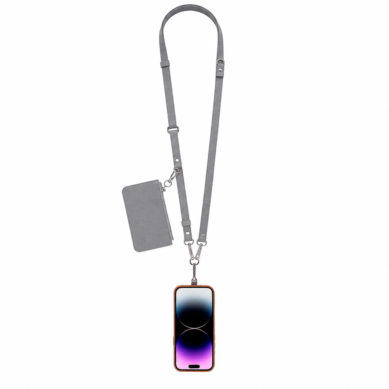 FlexGo Leather Phone Strap & Wallet Set – Clip-On Flex Bouletta
