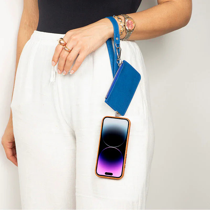 FlexGo Leather Phone Strap & Wallet Set – Clip-On Flex Bouletta