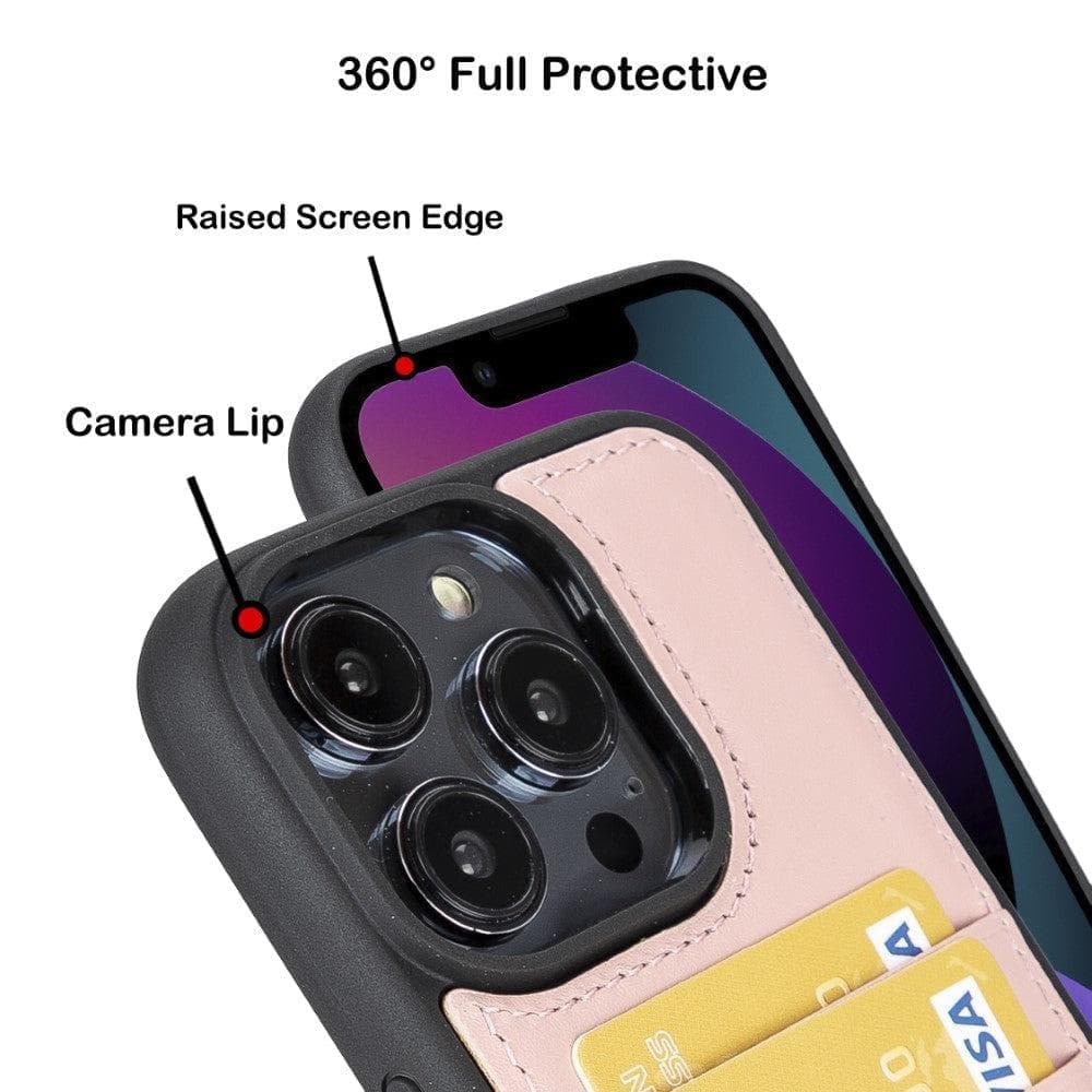 Flexible Leather Back Cover with CardHolder for iPhone 14 Series Bouletta