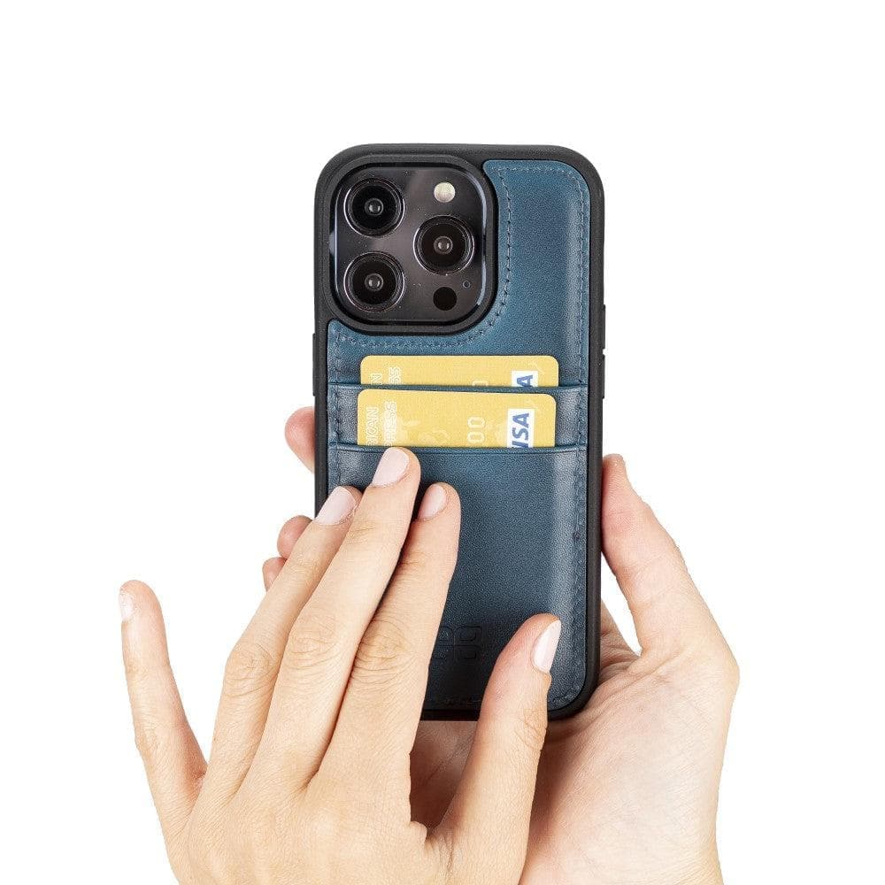 Flexible Leather Back Cover with CardHolder for iPhone 14 Series Bouletta