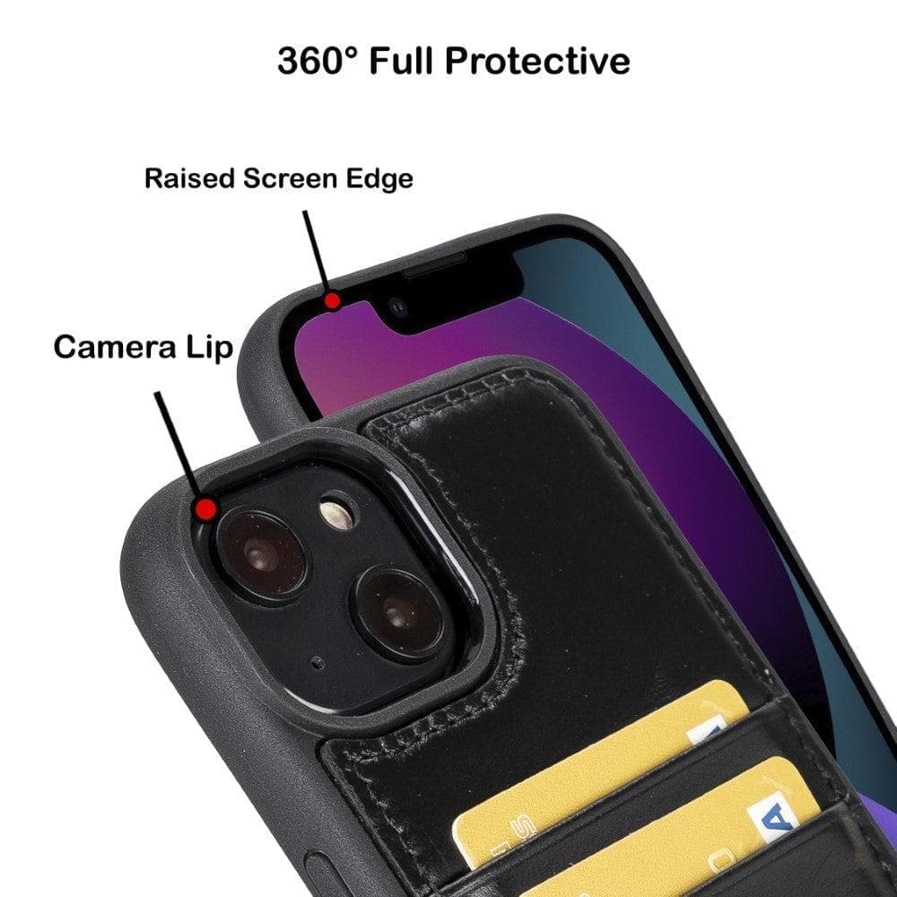 Flexible Leather Back Cover with CardHolder for iPhone 14 Series Bouletta