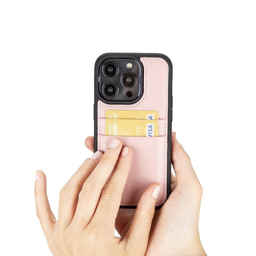 Flexible Leather Back Cover with CardHolder for iPhone 14 Series Bouletta