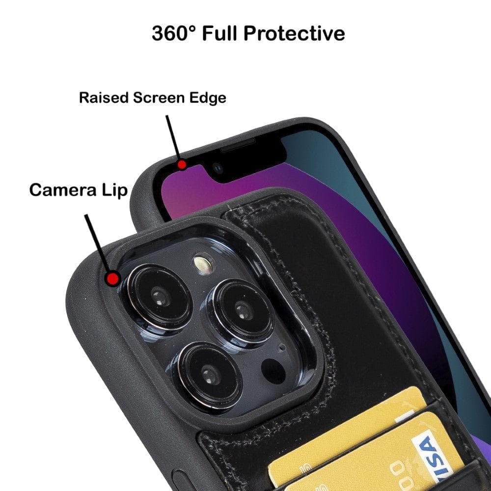 Flexible Leather Back Cover with CardHolder for iPhone 14 Series Bouletta