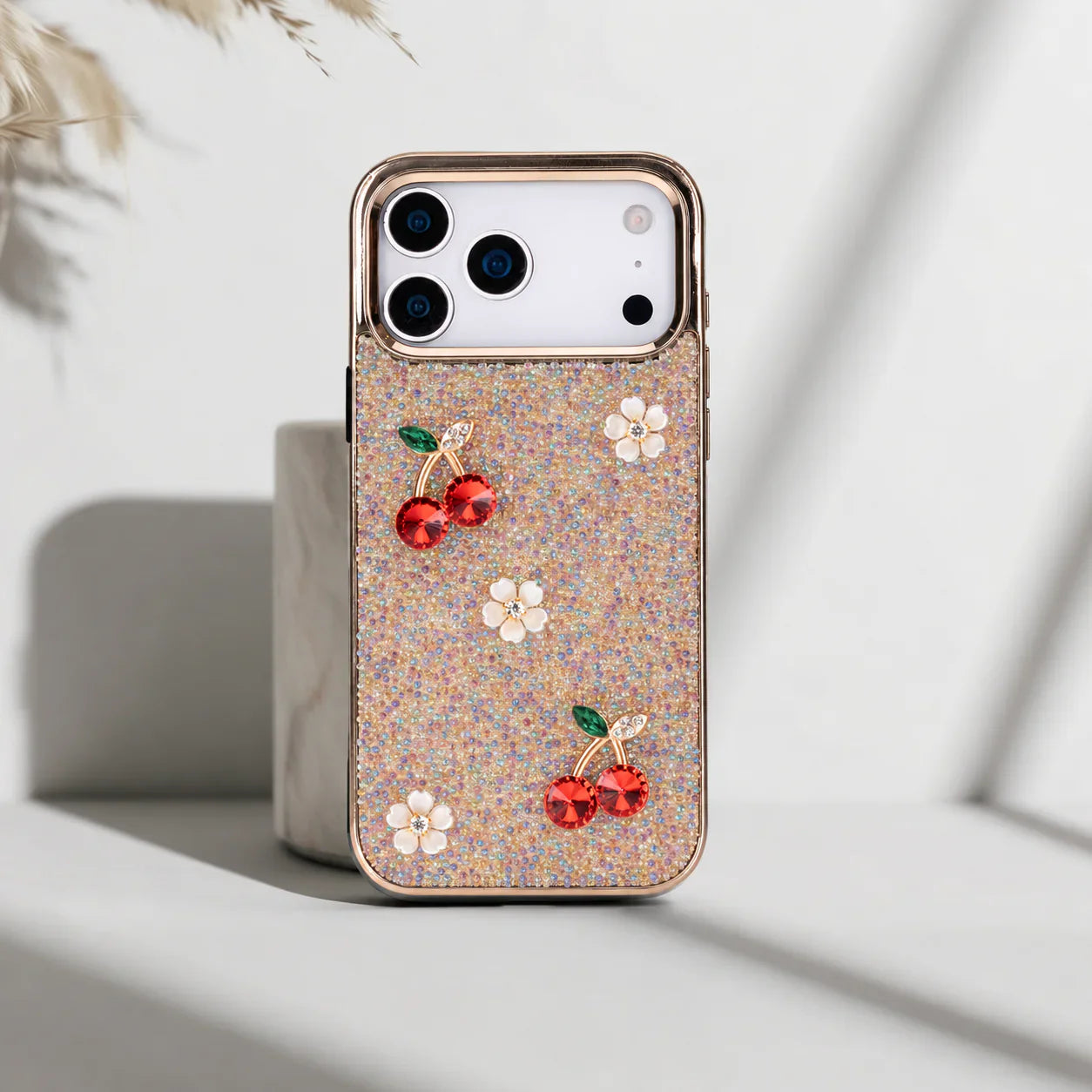 Freya Crystal Cherry Case for iPhone 17 Pro Pink Bouletta