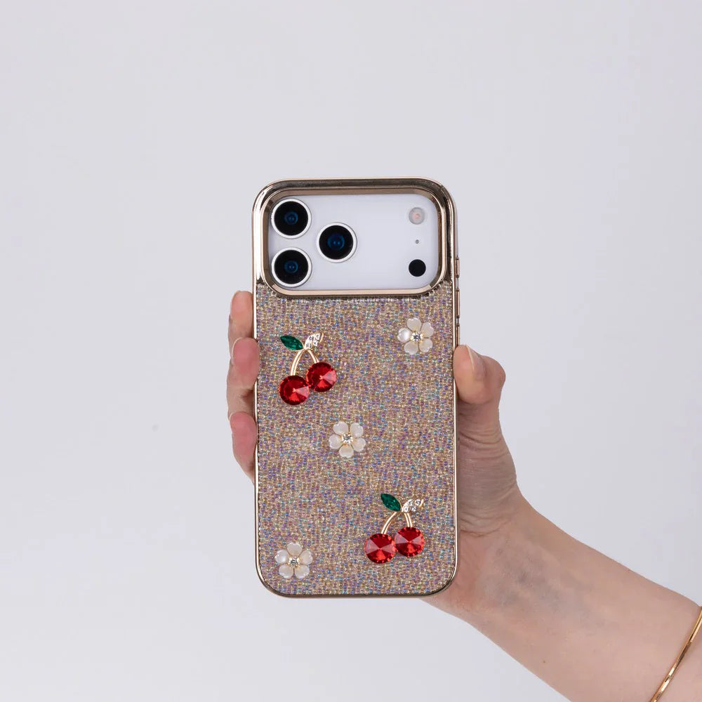 Freya Crystal Cherry Case for iPhone 17 Pro Max Pink Bouletta