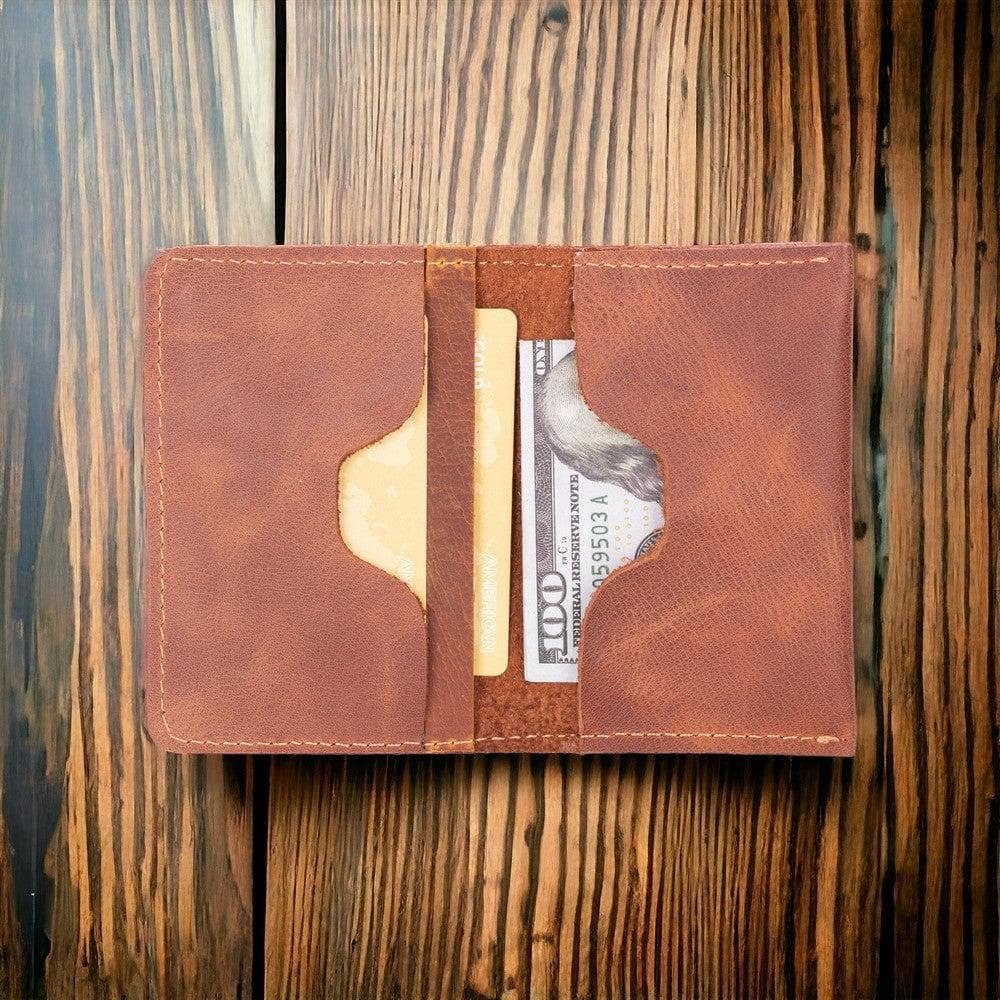 Giorno Geniune Leather Card Holder Antic Brown Bouletta