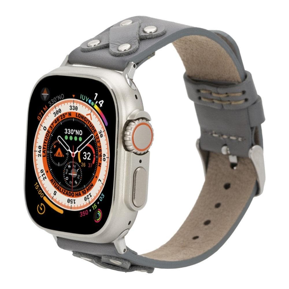 Glasgow Cross Apple Watch Leather Straps Silver Cross / Gray / Leather Bouletta