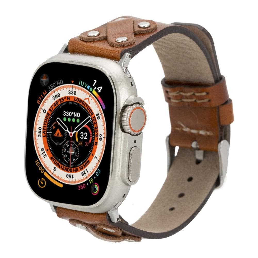 Glasgow Cross Apple Watch Leather Straps Silver Cross / Tan / Leather Bouletta