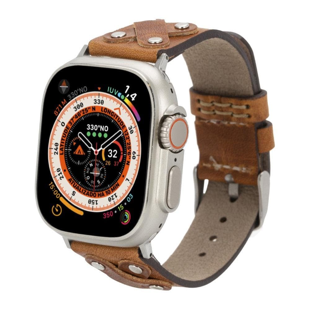 Glasgow Cross Apple Watch Leather Straps Silver Cross / Brown / Leather Bouletta