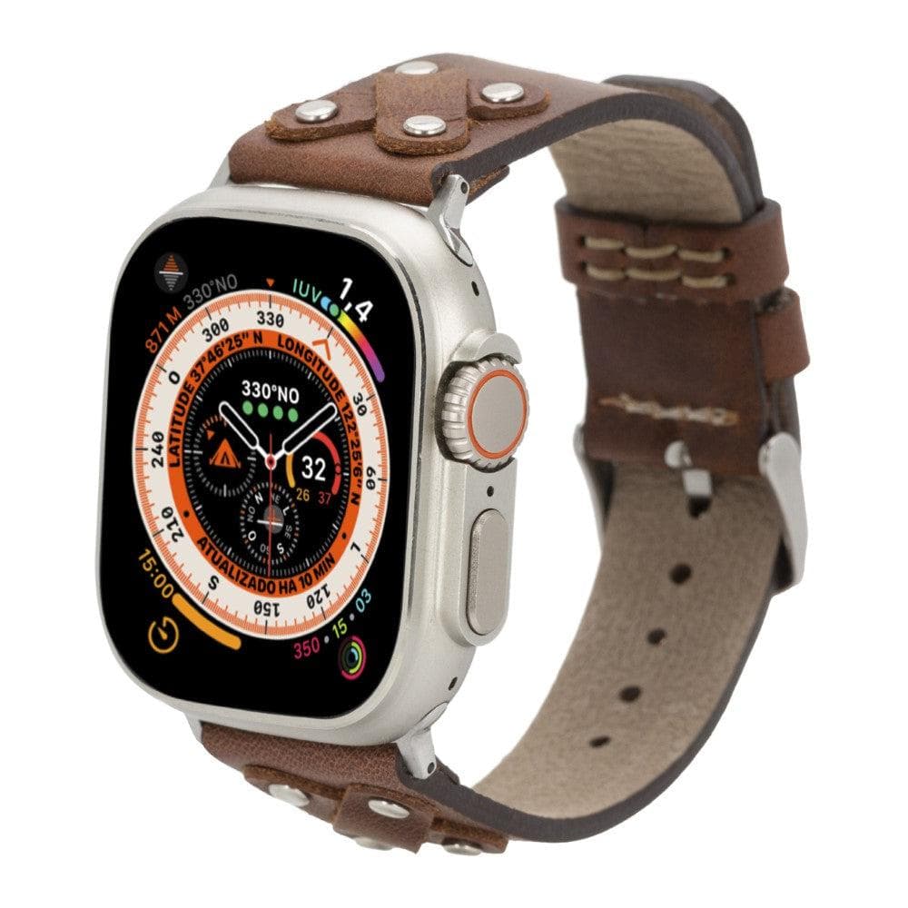 Glasgow Cross Apple Watch Leather Straps Silver Cross / Dark Brown / Leather Bouletta
