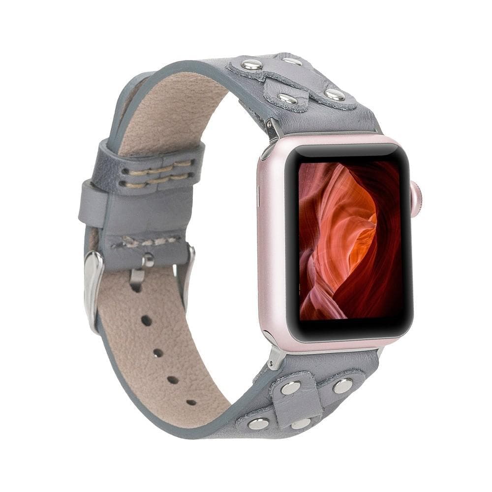 Glasgow Cross Apple Watch Leather Straps RST9EF / Gray Bouletta