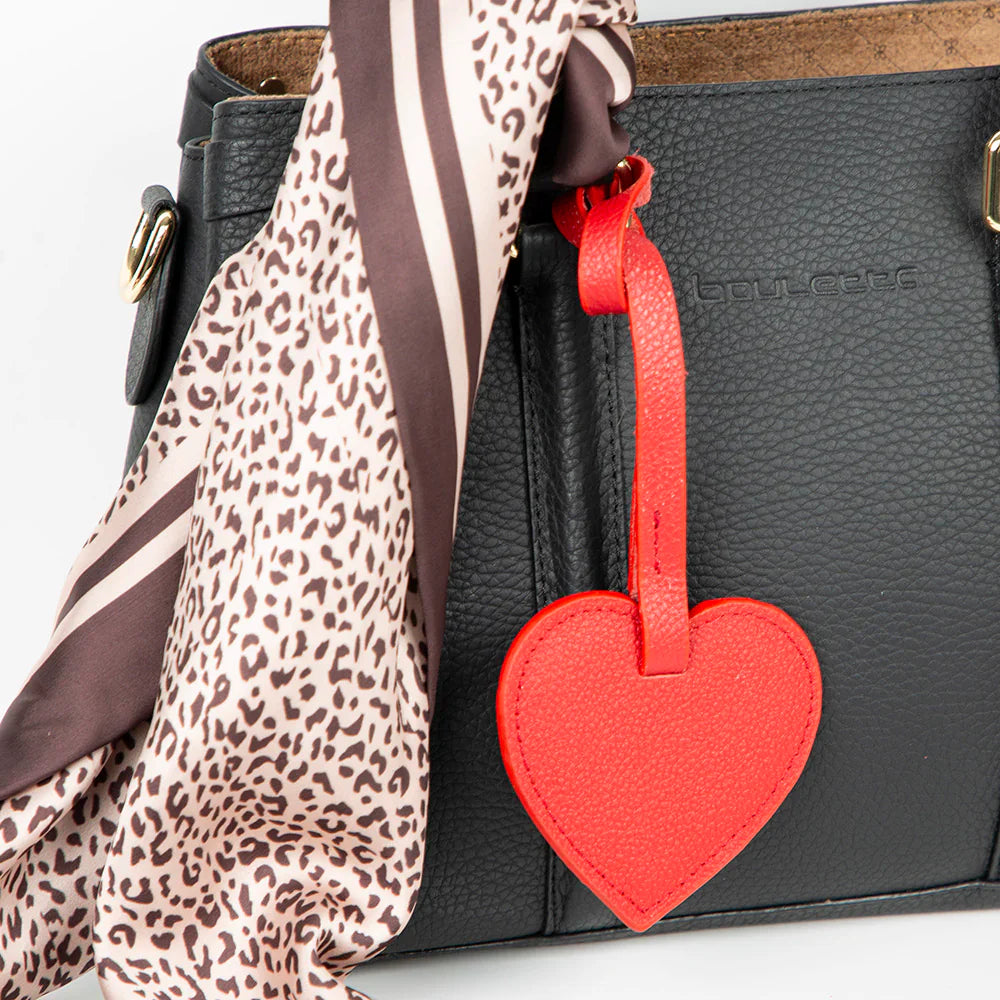 Heart Leather Bag Charm Bouletta