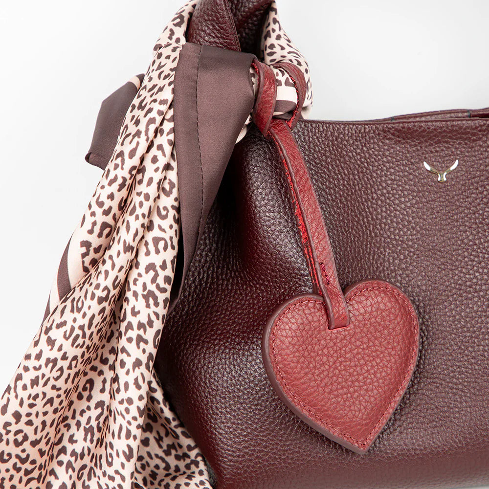 Heart Leather Bag Charm Bouletta