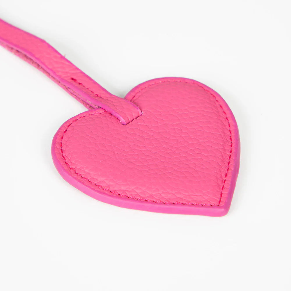 Heart Leather Bag Charm Rouge Bouletta