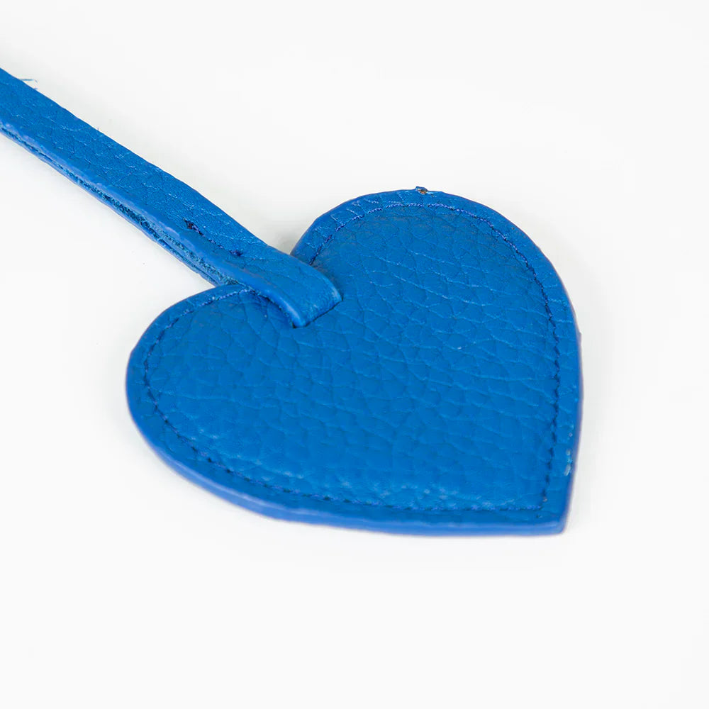 Heart Leather Bag Charm Cerulean Bouletta