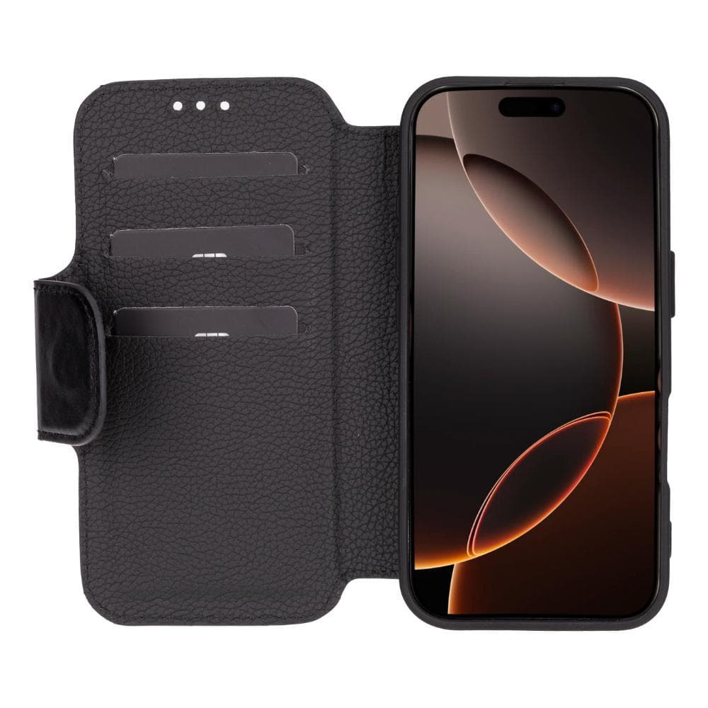 Infinix iPhone 16 Pro Leather Folio Case Black Bouletta