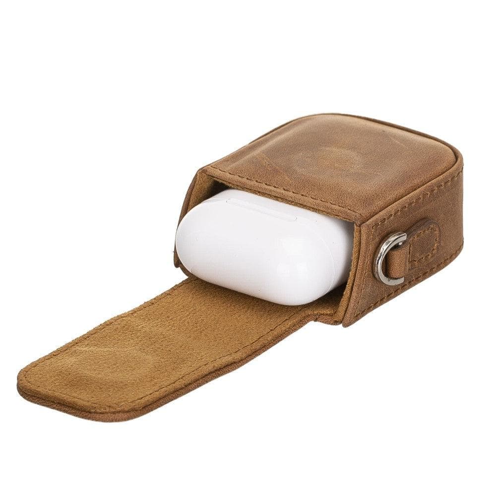 JOJO AirPods 1st and 2nd Generation Genuine Leather Case - ANTIC BROWN ANTIC BROWN Bouletta
