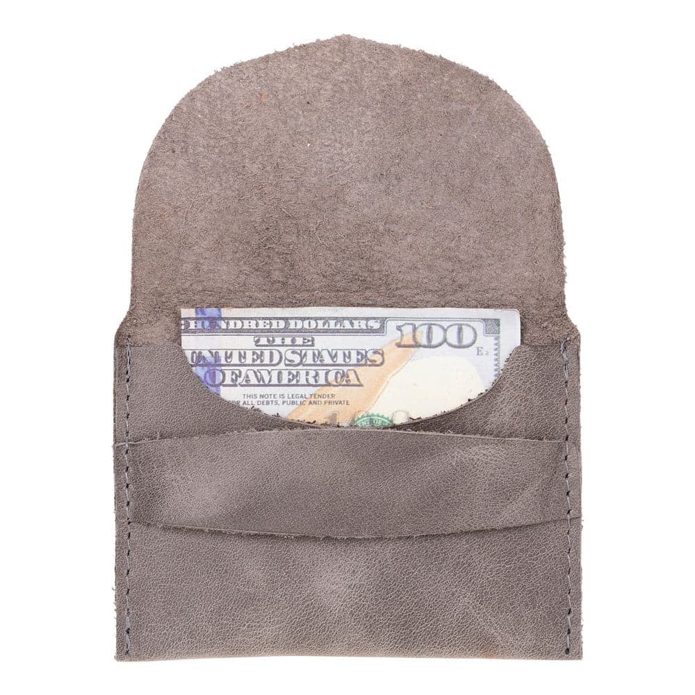 Kyoto Leather Card Holder Gray Bouletta