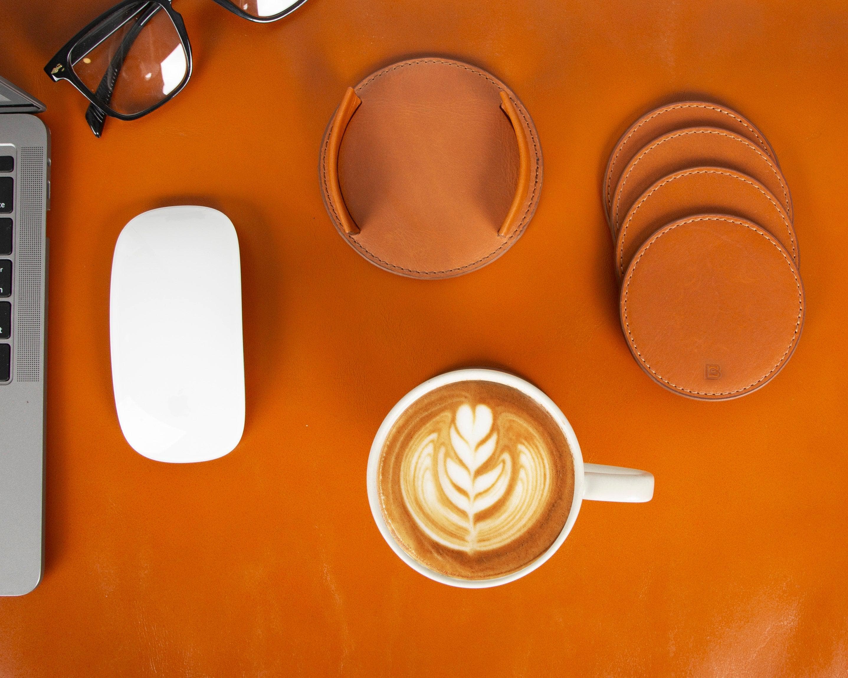 Lavion Leather Cup Coaster Set Bouletta